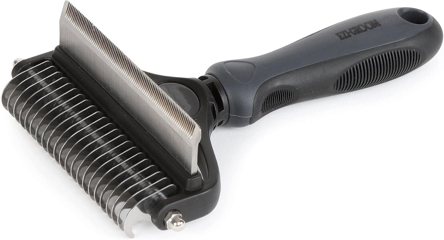 Shires Ezi-Groom Tidy Up Comb Blue ergonomic handle detail