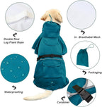 Koogal blue dog raincoat with breathable inner mesh lining