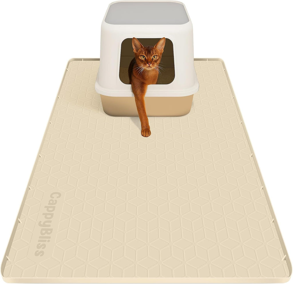 Large Cat Mat for Litter Box, 34"x22" Waterproof Silicone Mat with Litter Trapping, Easy Clean & Non-Slip Floor Pad for Indoor Cats, Dark Gray - Image 10