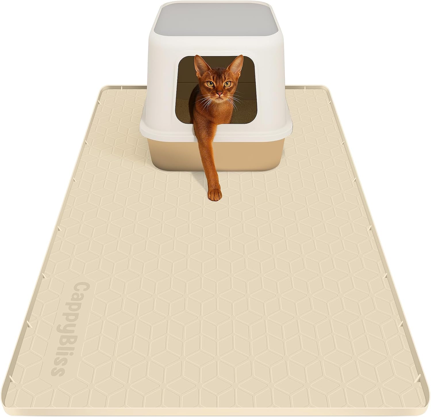 Large Cat Mat for Litter Box, 34"x22" Waterproof Silicone Mat with Litter Trapping, Easy Clean & Non-Slip Floor Pad for Indoor Cats, Dark Gray - Image 10