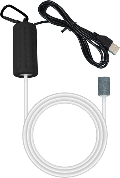 Uncle Yang mini USB aquarium air pump front view black