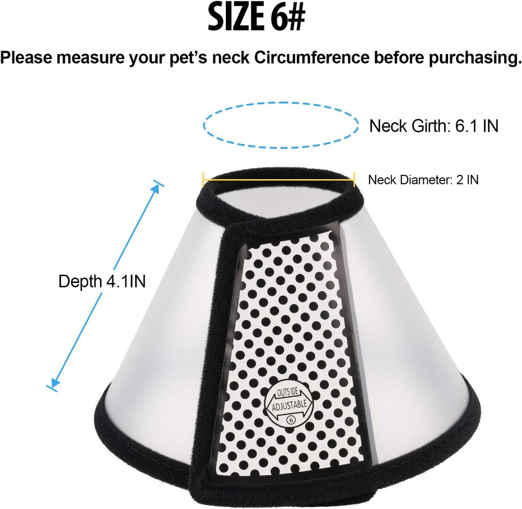 Depets recovery e-collar with adjustable fastener