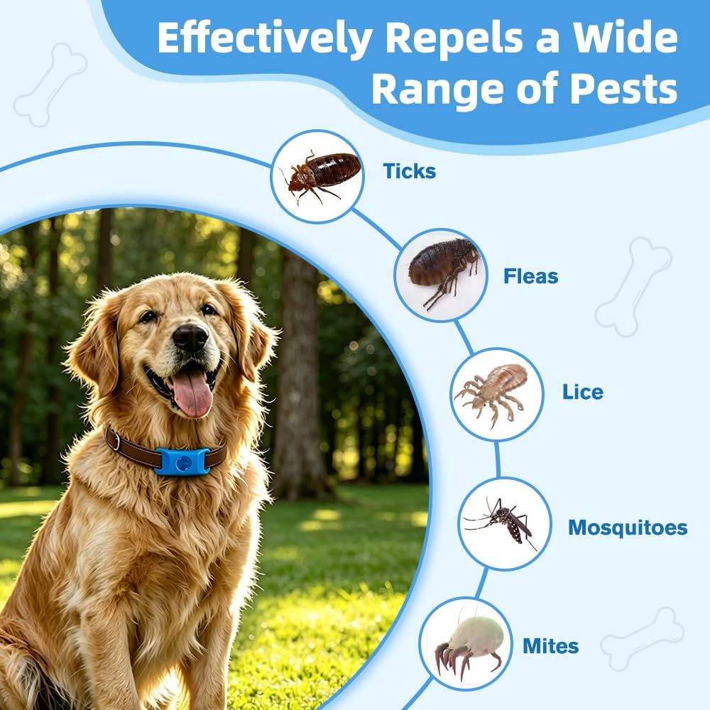 Waterproof natural flea and tick dog tag set