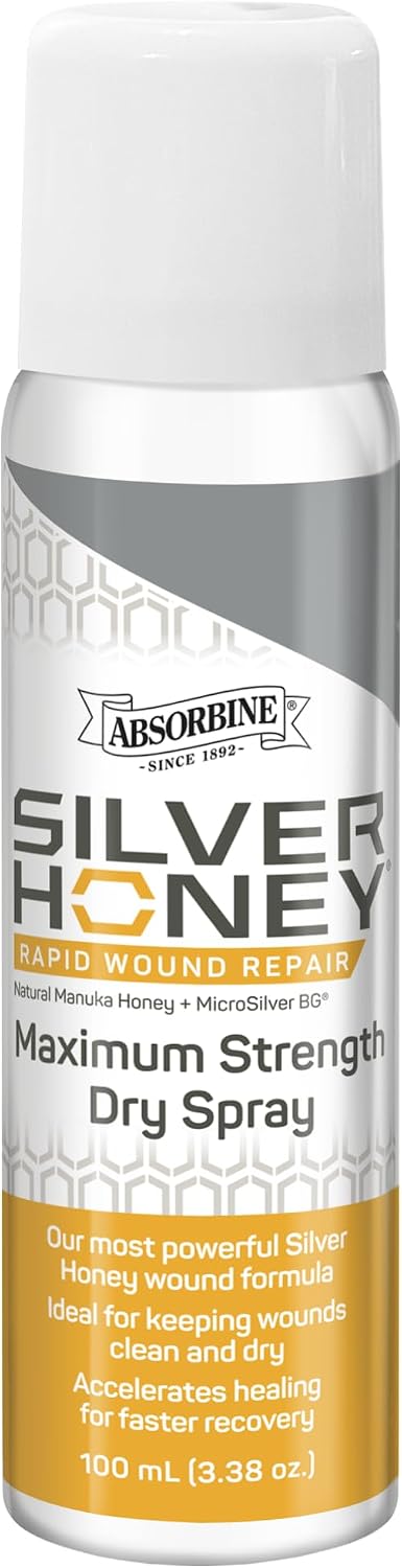 Absorbine Silver Honey Rapid Wound Repair Maximum Strength Dry Spray front view