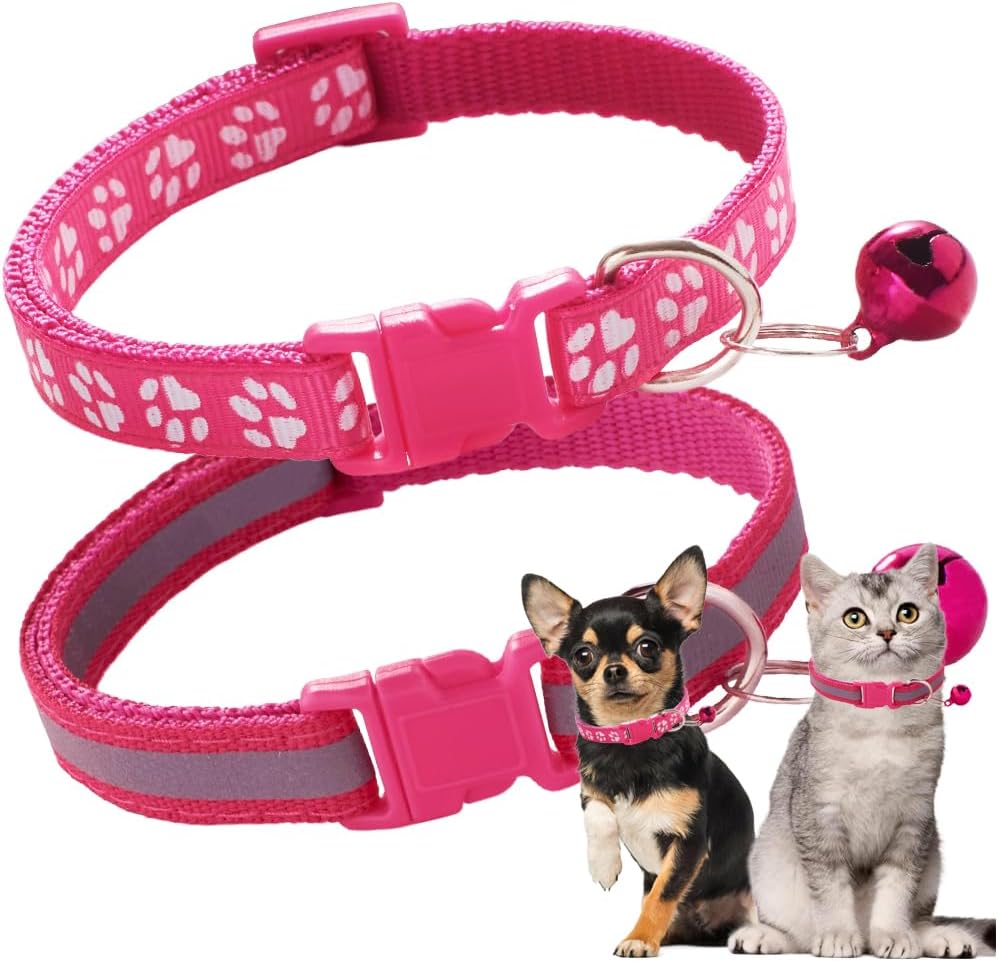 Red Breakaway Cat Collar with Bells, 2 Pack Kitten Collar with Bells, Break Away Cat Collar for Girl Cats Female Kitty - Image 10
