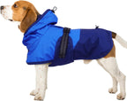 BRKURLEG Dog Raincoat Adjustable Dog Rain Jacket with Hood Dogs Waterproof Rainproof Jacket with Leash Hole Pet Poncho Rain Coat Poncho with Reflective Strip, Rose Red, XXL - Image 12