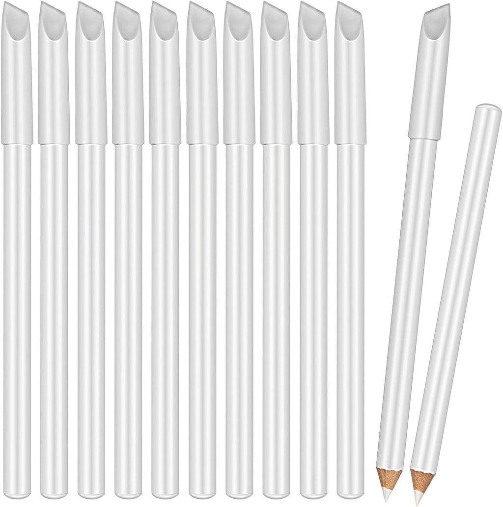 Blulu white nail whitening pencil twelve pack front view showing two in one tip and cuticle pusher cap.