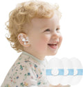 KOMIDK Baby Ear Covers front view showing 50 pieces pack of waterproof ear protection stickers for kids bath time.