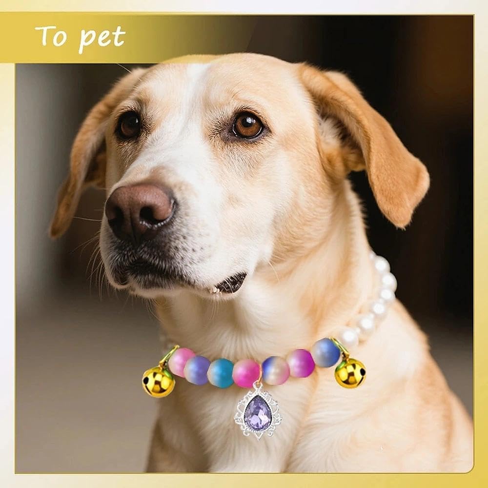 Anti allergy metal connection parts on Ancnoz rhinestone pet necklace.