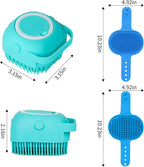 Ergonomic adjustable handle on Comotech blue pet shower brush