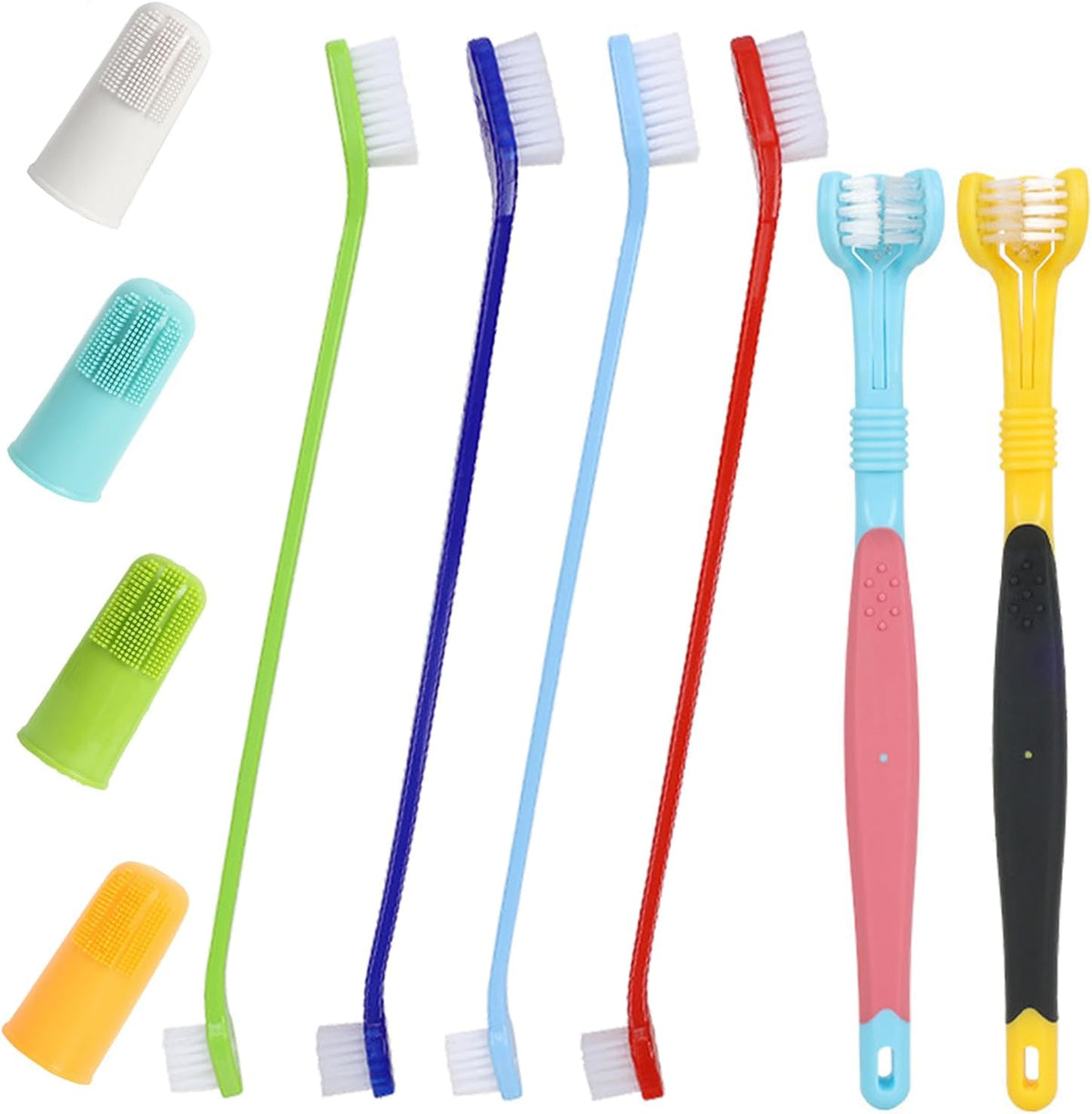 Ymccool dog and cat dental cleaning toothbrush kit front view