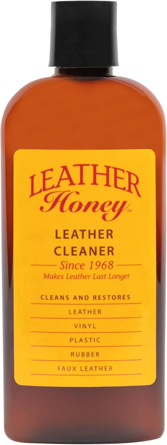 Leather Honey Leather Cleaner front view 8 ounce bottle for premium leather care
