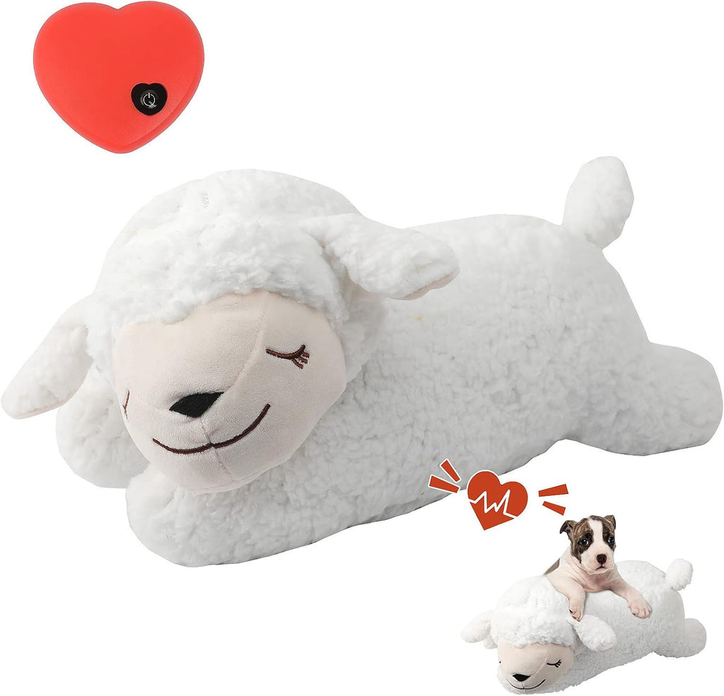 3T GROUP Puppy Heartbeat Toy Sleep Aid Dog Heartbeat Stuffed Animal Toy for Puppy Essentials Plush Pillow Pet Calming Anxiety Relief (Beige) - Image 11