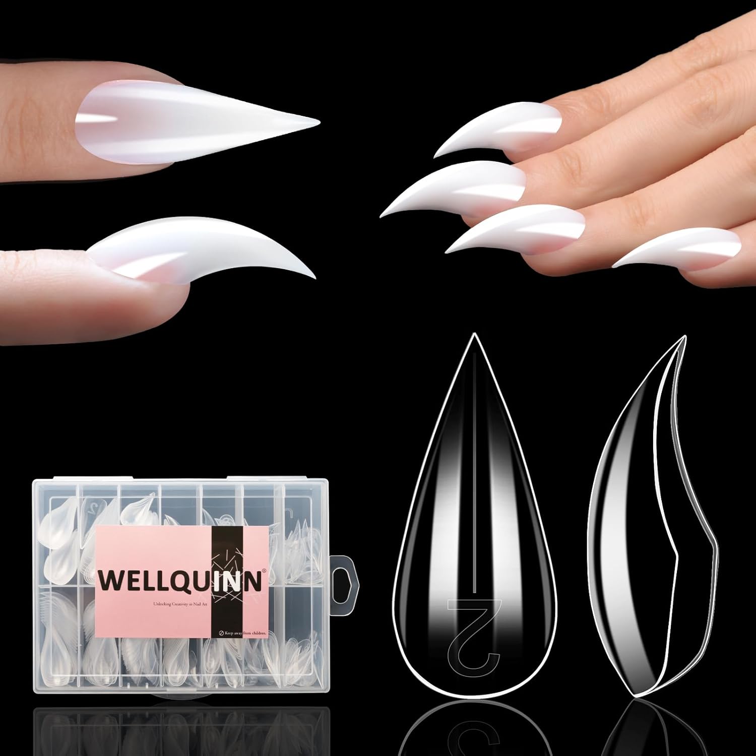 Wellquinn Short Cat Claw Stiletto Dual Forms set front packaging