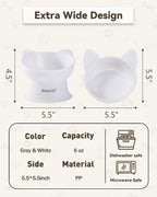 MateeyLife anti vomit cat feeding bowls assembled with base