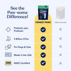 Chicken flavored dog probiotic supplement powder by Honest Paws.