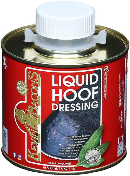 Kevin Bacon's Liquid Dressing Hoof Oil 500 Milliliters front view container for natural equine hoof care