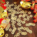 Boao I-Ching fortune coins displayed in a collection of one hundred pieces