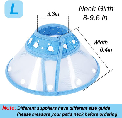 Vivifying adjustable plastic dog cone with double snap closures