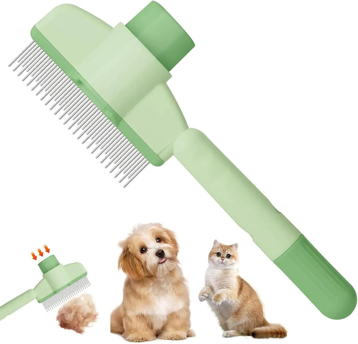 EYBDYB self-cleaning cat and dog grooming comb front view