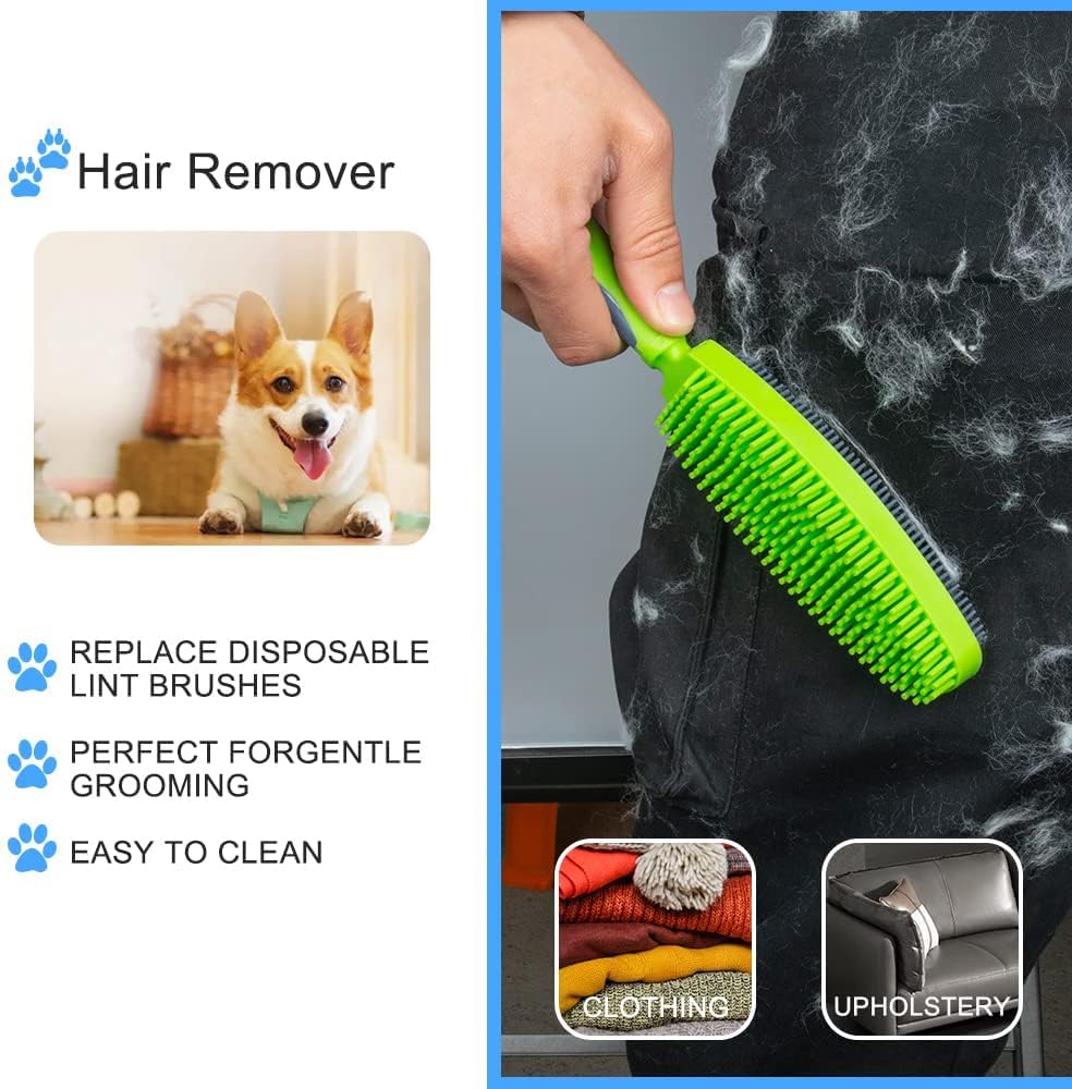 Using rubber pet brush on cat fur grooming