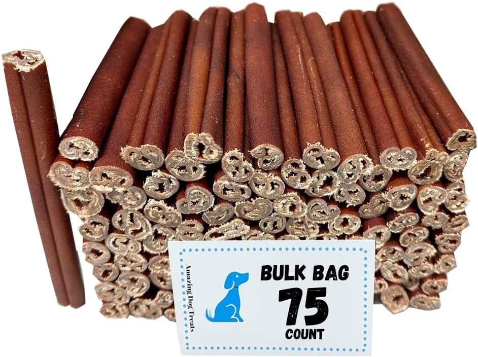 Dog enjoying authentic USA imported Amazing Dog Treats collagen stick.