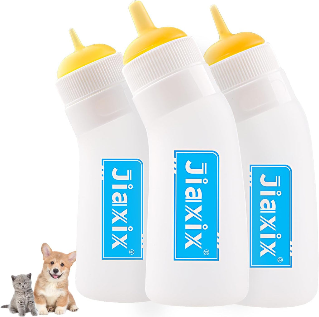 3 Pack Kitten Silicone Nursing Bottle,Silicone Feeding Nipple, Reusable Newborn Kitten Supplies, Suitable for Feeding Kitten, Puppy, Rabbit, Hamster (Yellow, Small) - Image 14
