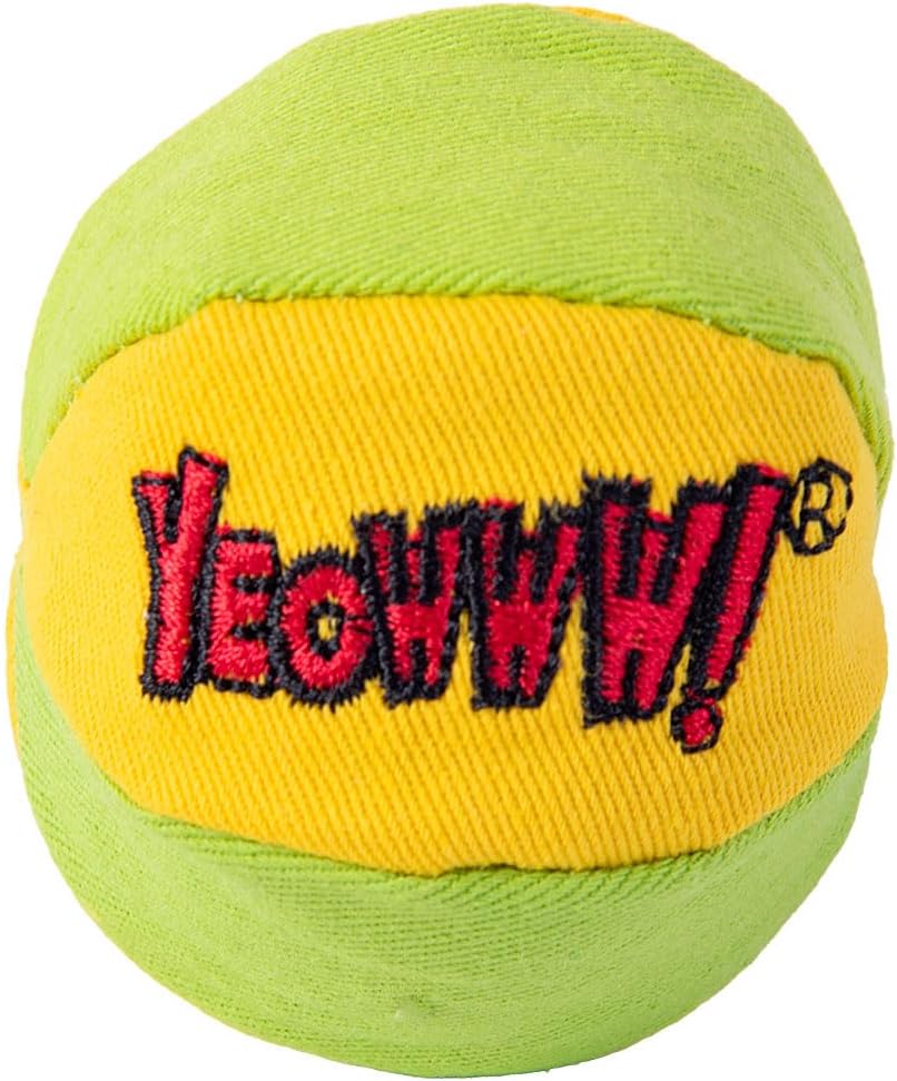 Interactive chase and bite balls for cats made from heavy duty twill.