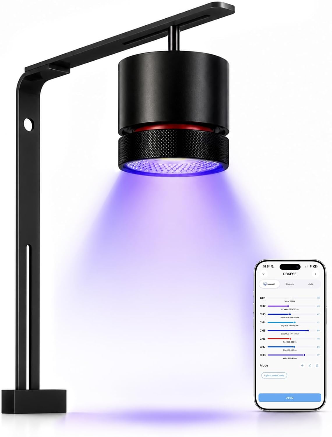 FZONE aquarium light holder showing the humidity resistant coating in a saltwater environment.