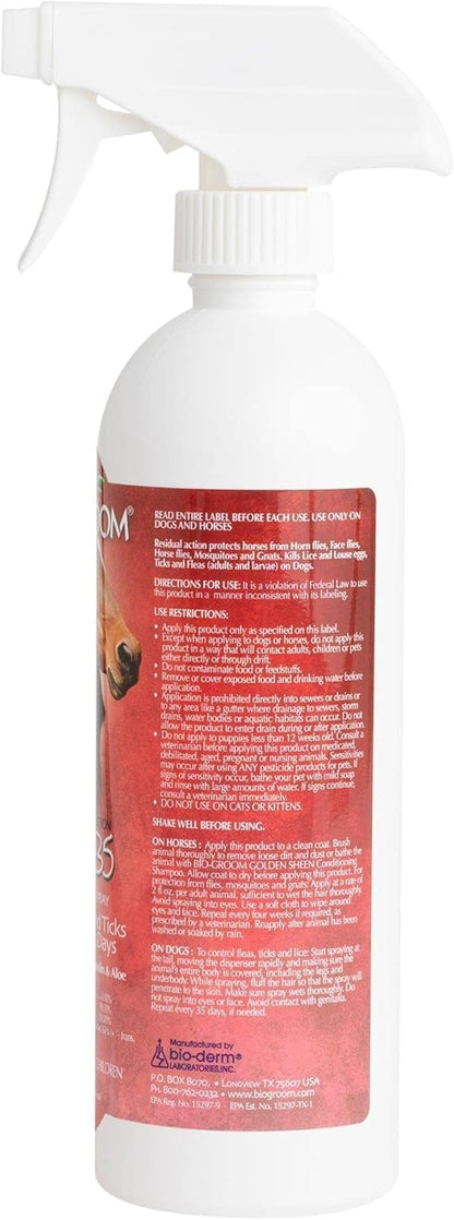 Back of bottle showing usage instructions for dog flea treatment