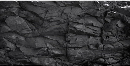 AWERT stone aquarium background front view displaying a realistic black rock texture for aquascaping.