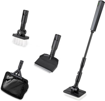 Hygger small aquarium cleaning tools kit front view showing four in one interchangeable attachments.