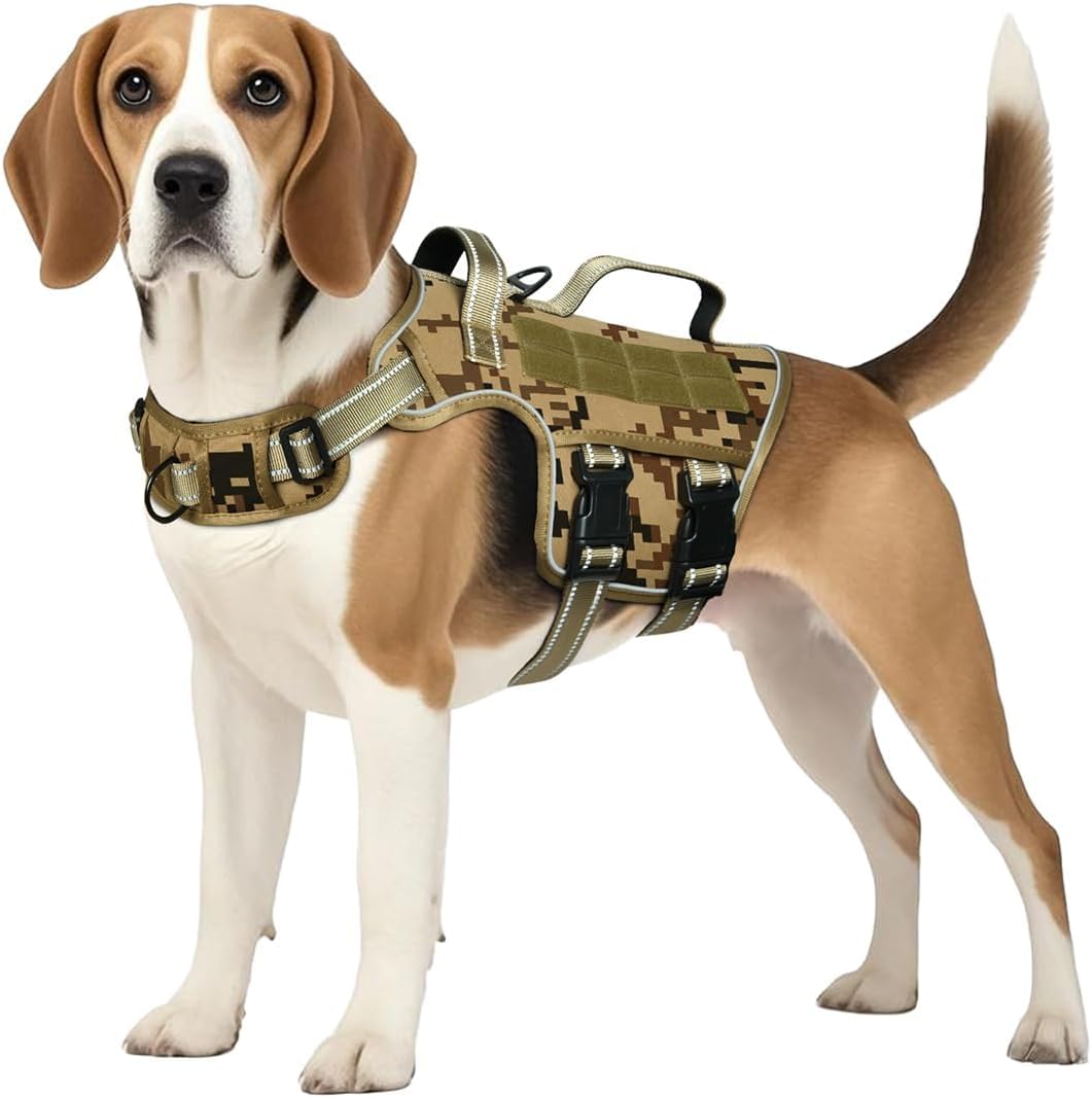 Dog Harness for Large Dogs Heavy Duty, Tactical No Pull Dog Harness with Molle System, Easy On and Off Service Dog Vest, Breathable Padded, Adjustable Reflective Pet Vest for Walking Hiking Training - Image 11