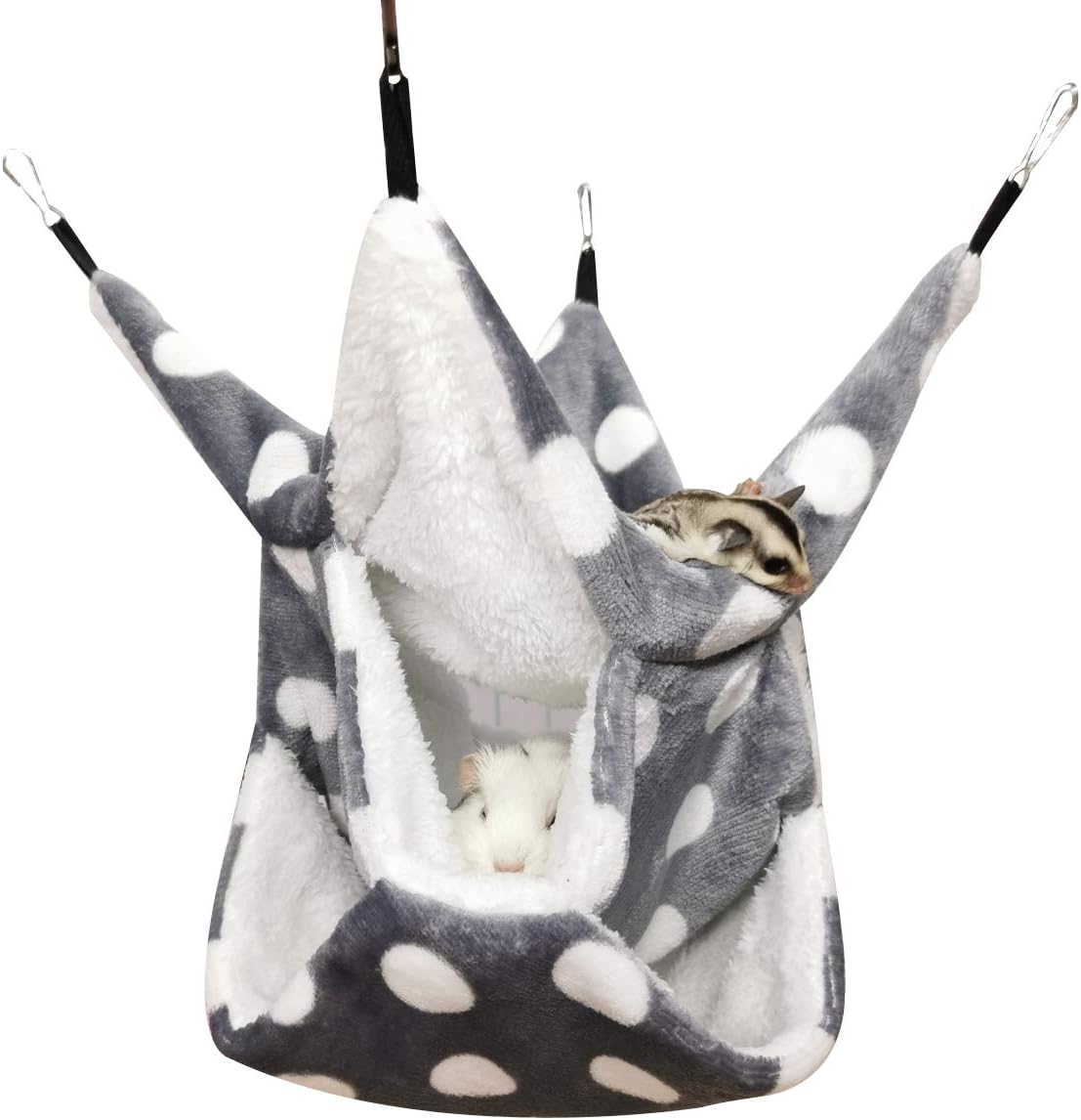 Leftstarer triple layer small pet cage hammock front view