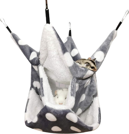 Leftstarer triple layer grey hammock for small pets front view