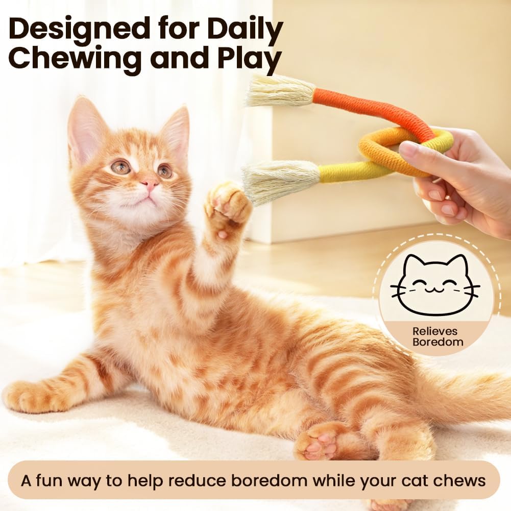 Cat Chew Ropes with Catnip, Teeth Cleaning, 3Pcs 23.6" for Cats - Image 7
