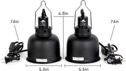 Secure steel hanging hook attached to the top of the deep dome basking light.