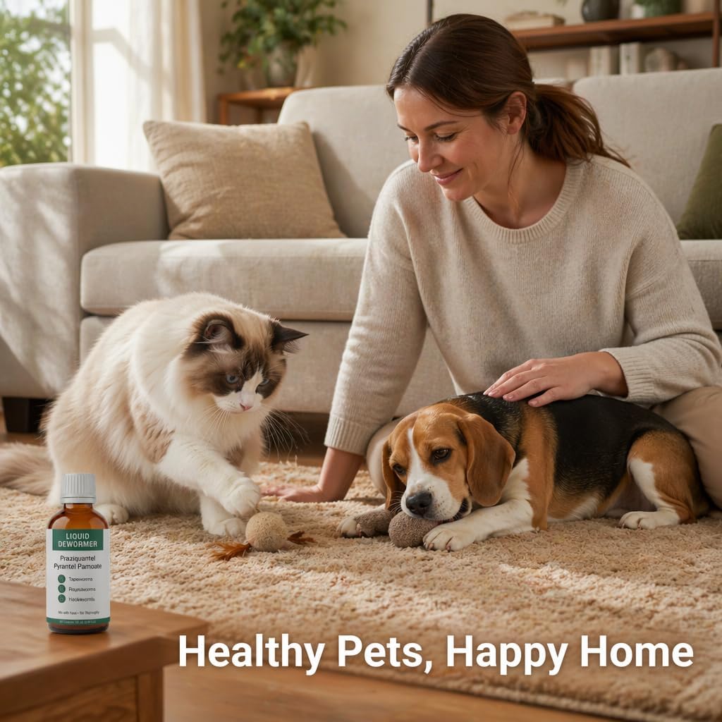 Xaviro multi-pet liquid dewormer package showing dosage and usage instructions