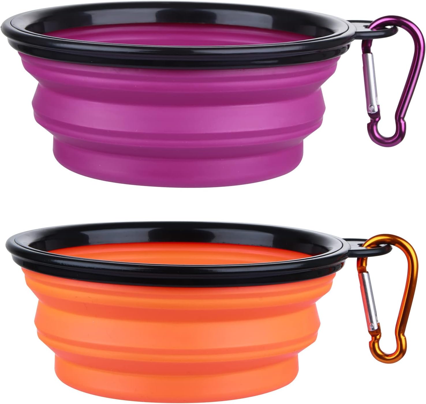 Dog Bowl Pet Collapsible Bowls, 2 Pack for Cats Dogs, Portable Pet Feeding Watering Dish for Walking Parking Traveling with 2 Carabiners (Small, Blue+Green) - Image 10