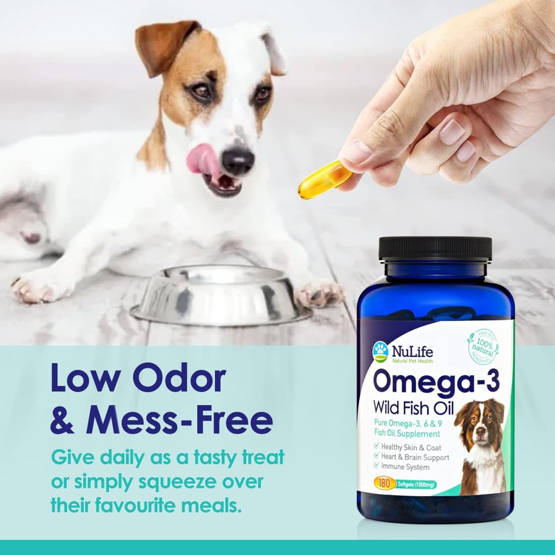 NuLife Natural Pet Health fish oil capsules dosage and benefits guide