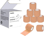 Flexible blue cohesive bandage on animal leg