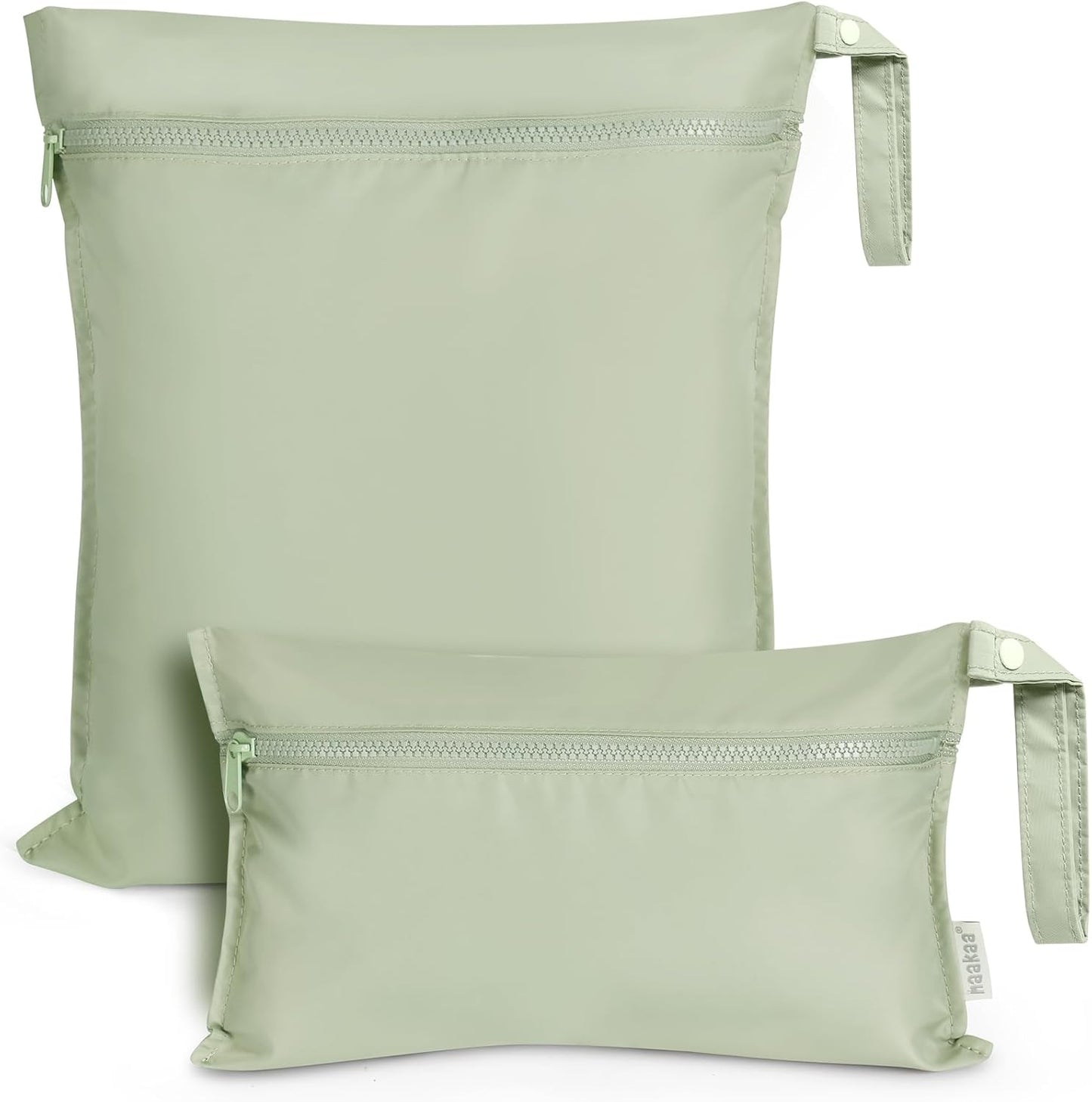 Haakaa waterproof wet bags in grass green front view