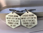 Generic cat collar identification tag lifestyle view on a small collar.