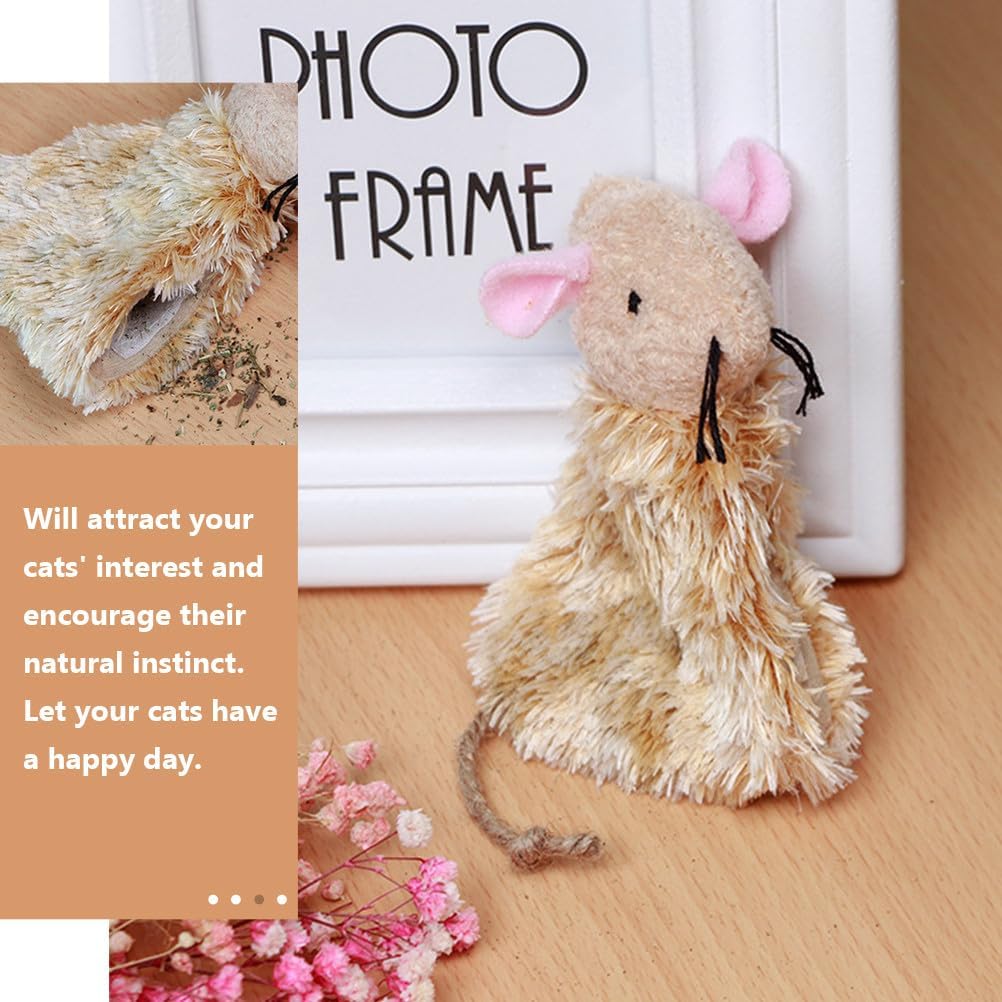 Interactive mouse shaped cat toys showing the breathable fabric texture