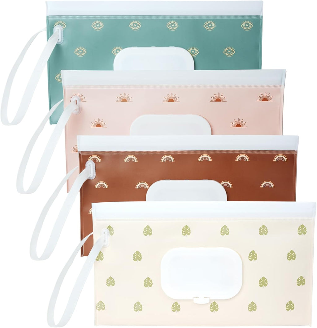 Seposeve 4 pack portable baby wipe dispenser set front view