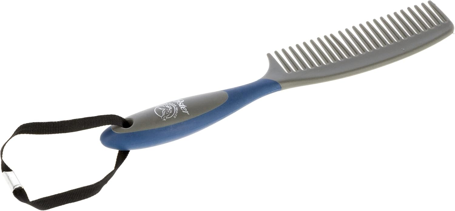Oster authentic imported horse mane comb showing integrated hanging loop for storage