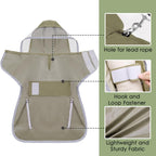 Lukovee waterproof dog raincoat folded into its built-in storage pocket