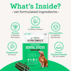 Back of VetPro Complete dental sticks packaging with ingredient details