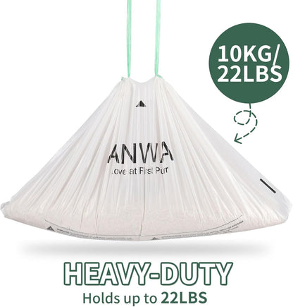 ANWA 40 count cat waste bags side by side rolls