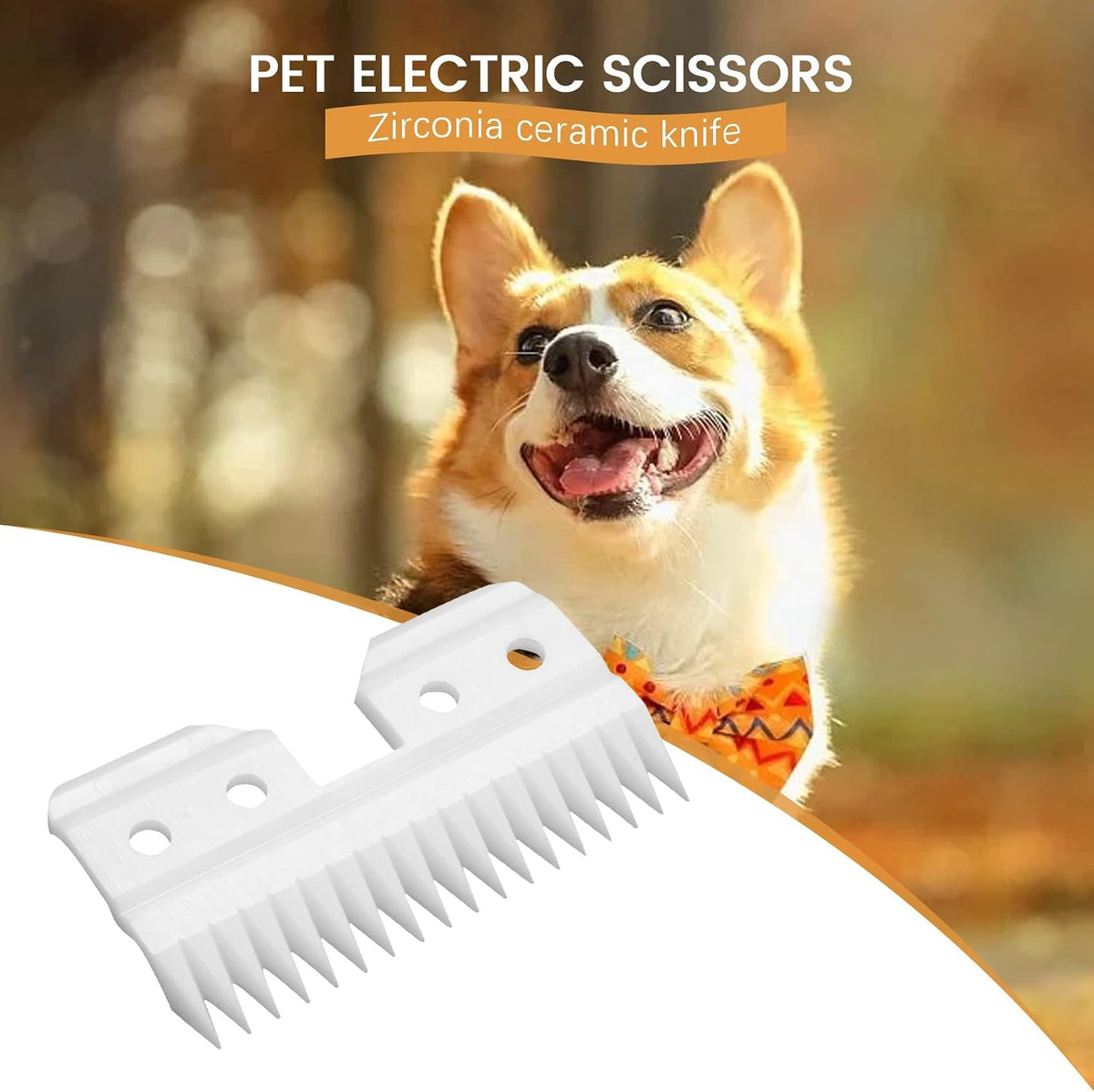 Ten piece set of professional pet grooming replacement parts organized neatly.